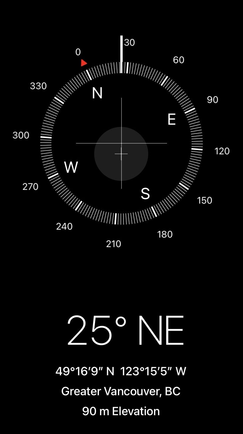 iPhone compass app