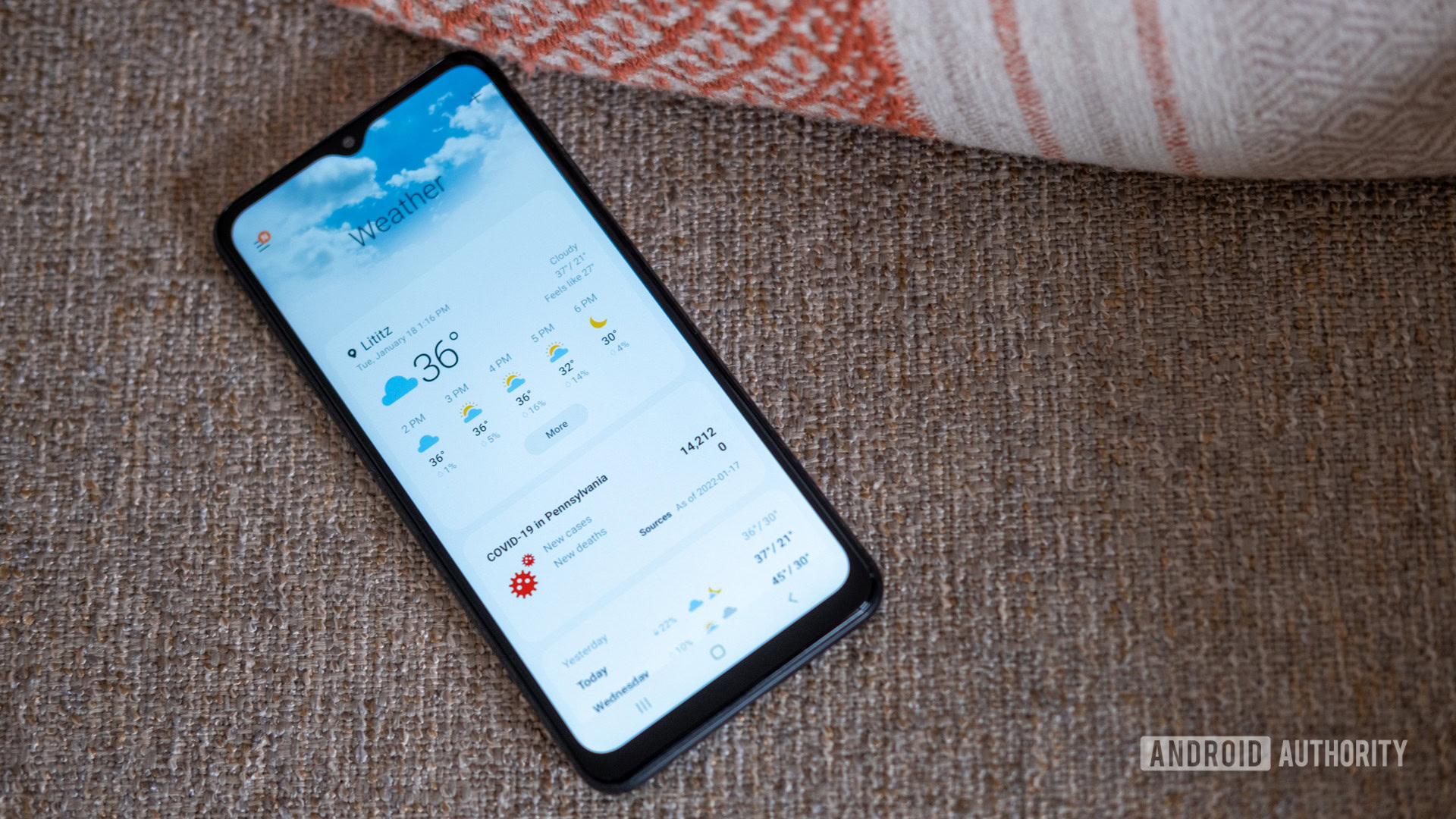 samsung galaxy a13 weather app