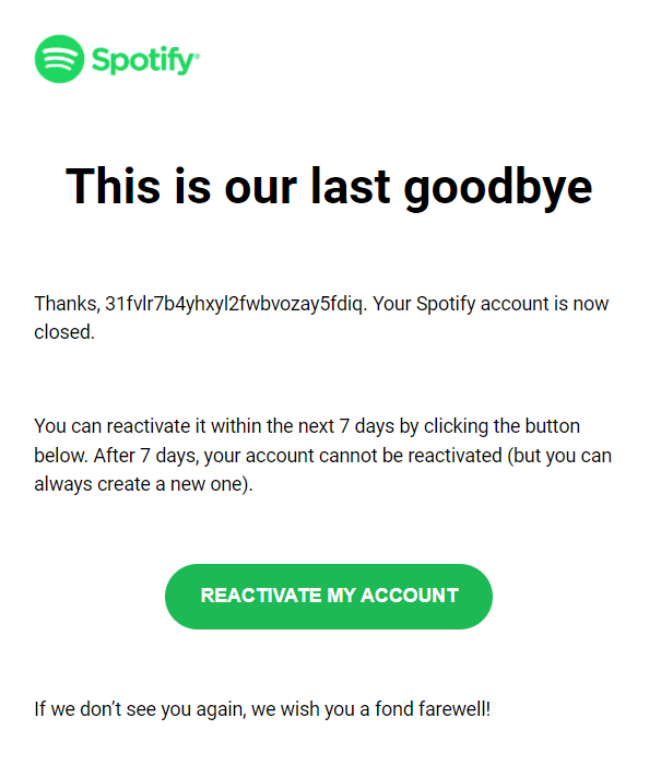 spotify goodbye