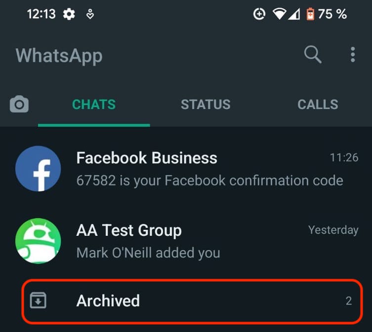 Delete archived chats on whatsapp
