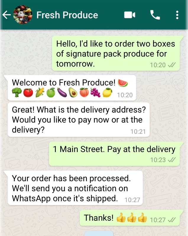 whatsapp business chat