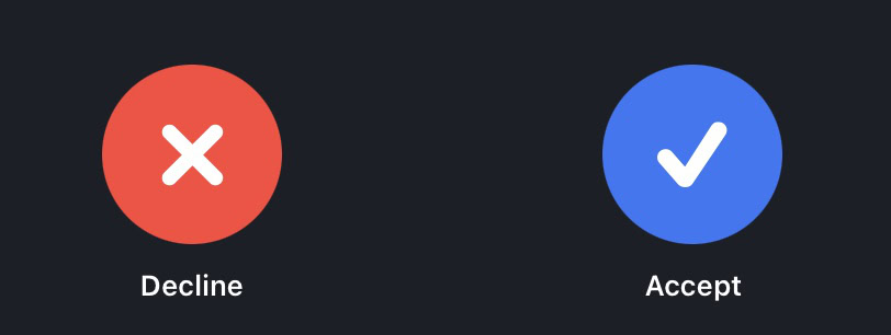 whatsapp ios accept decline