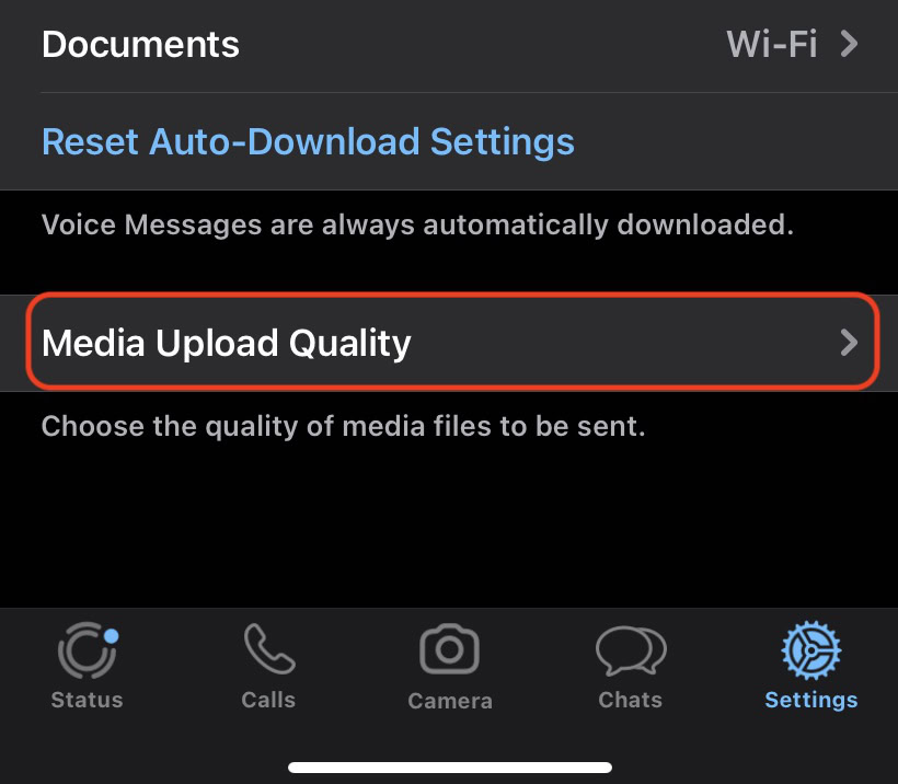 whatsapp ios media upload quality