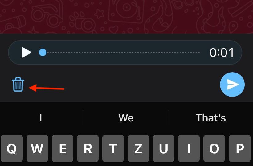 whatsapp ios voice message delete