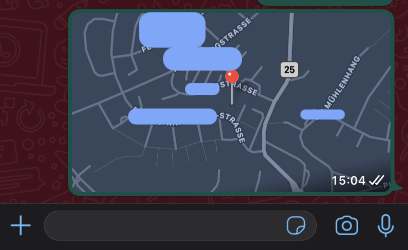 whatsapp mobile location sent