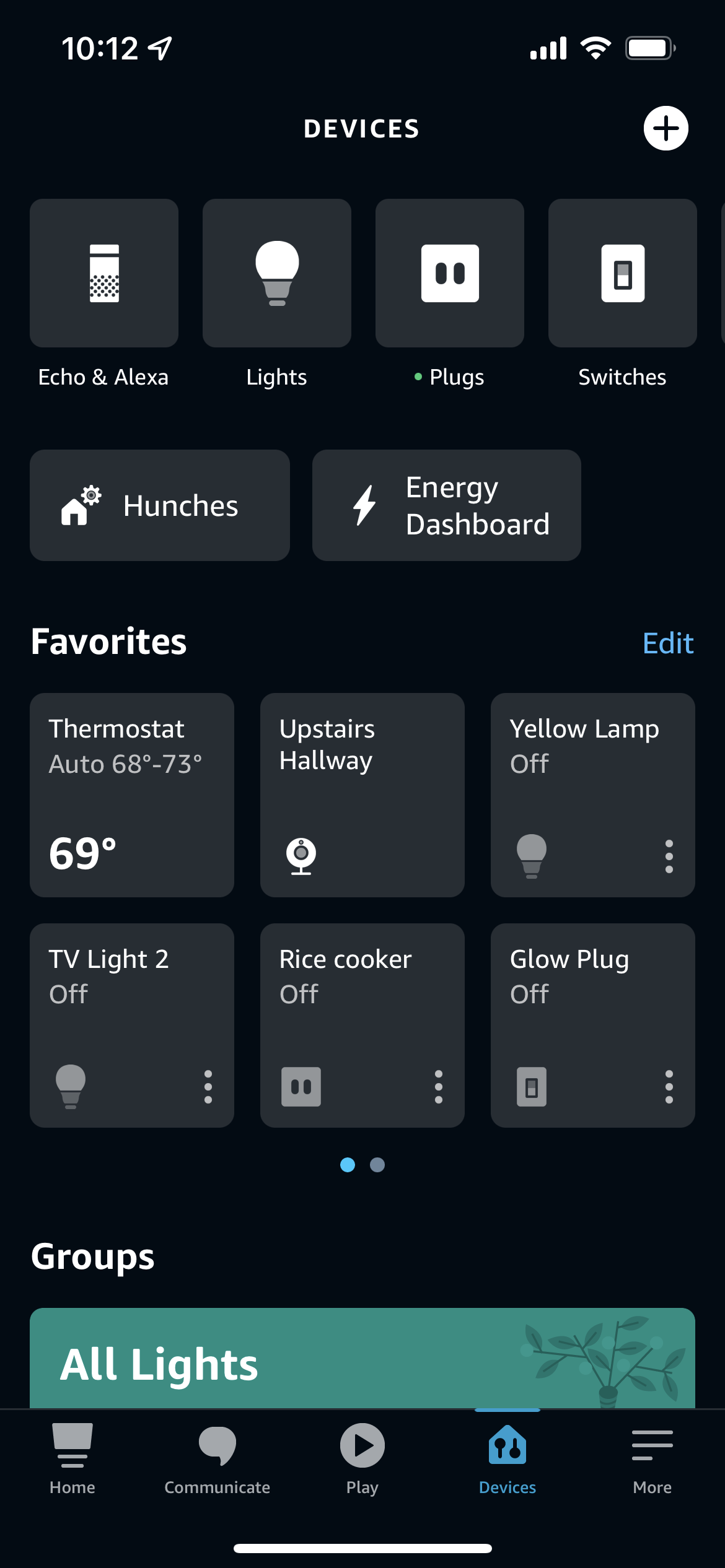 The Alexa app dashboard