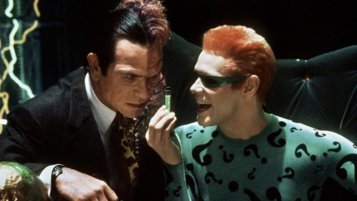 Tommy Lee Jones and Jim Carrey in Batman Forever - leaving hulu
