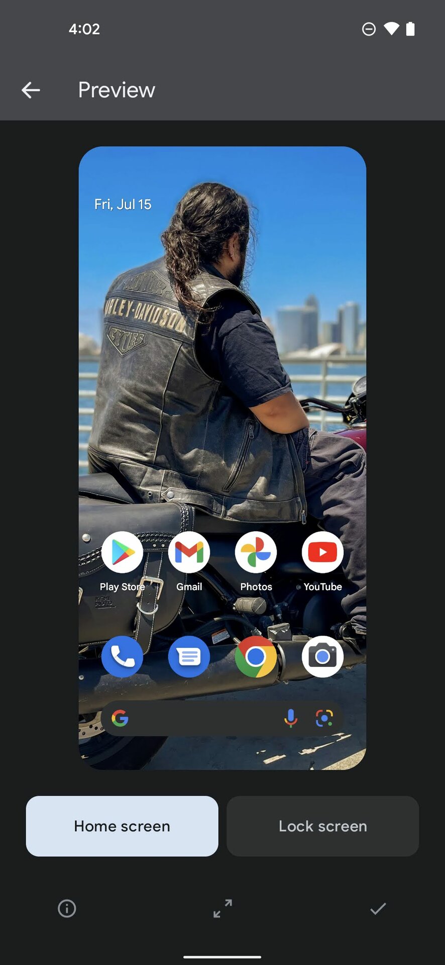 Change wallpaper on Android 12 Pixel 4a 5G 5