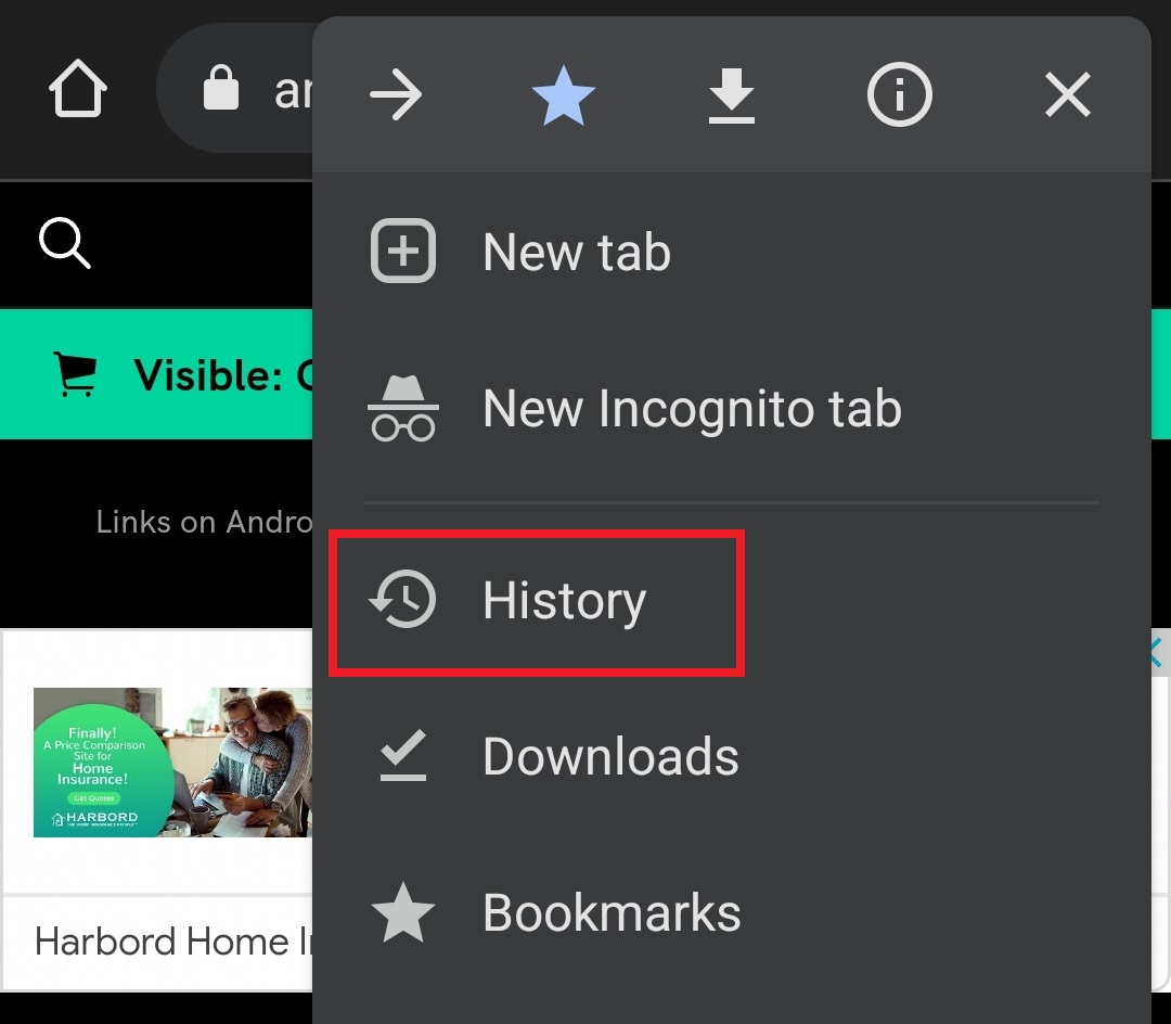 Chrome History mobile