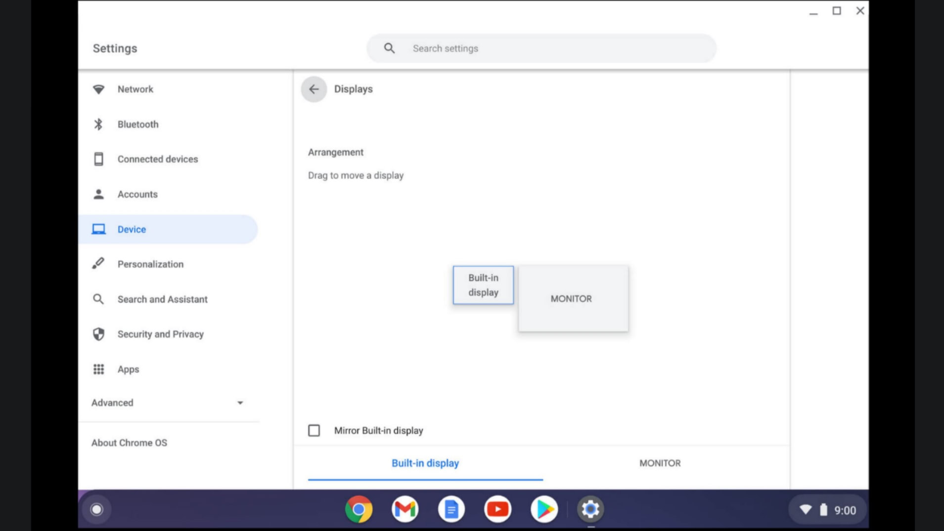 Chromebook सूची प्रदर्शित करता है