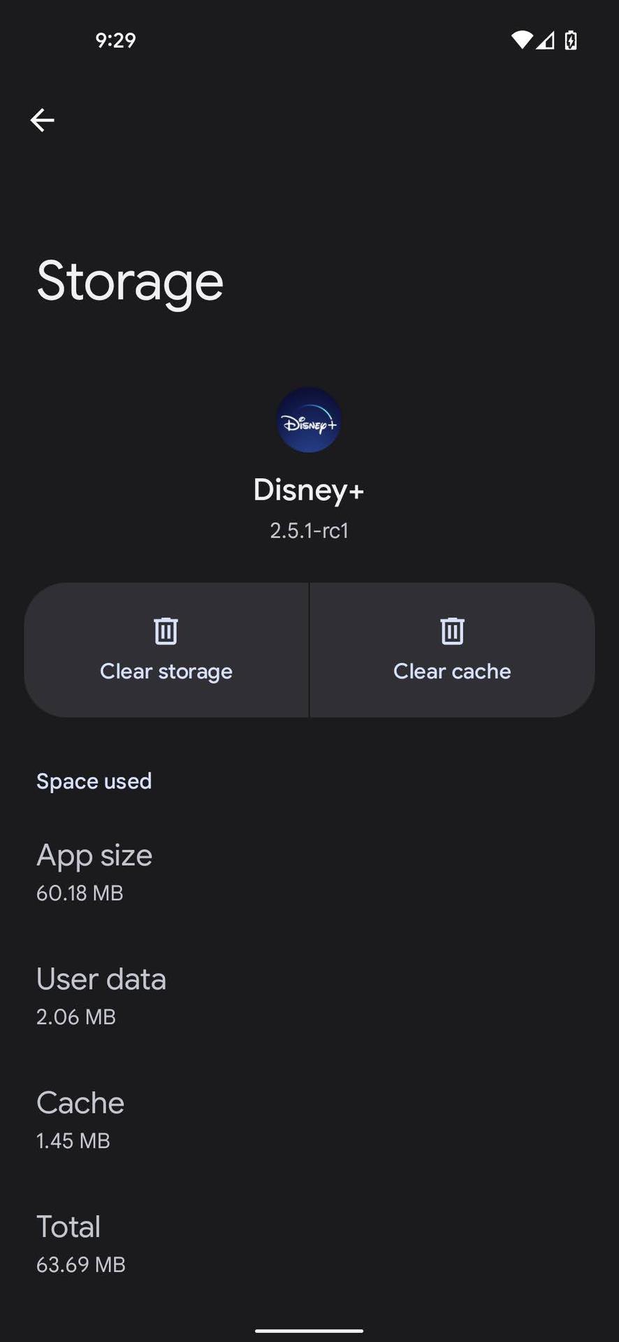 Clear storage and data on Android 5 - Disney Plus not working