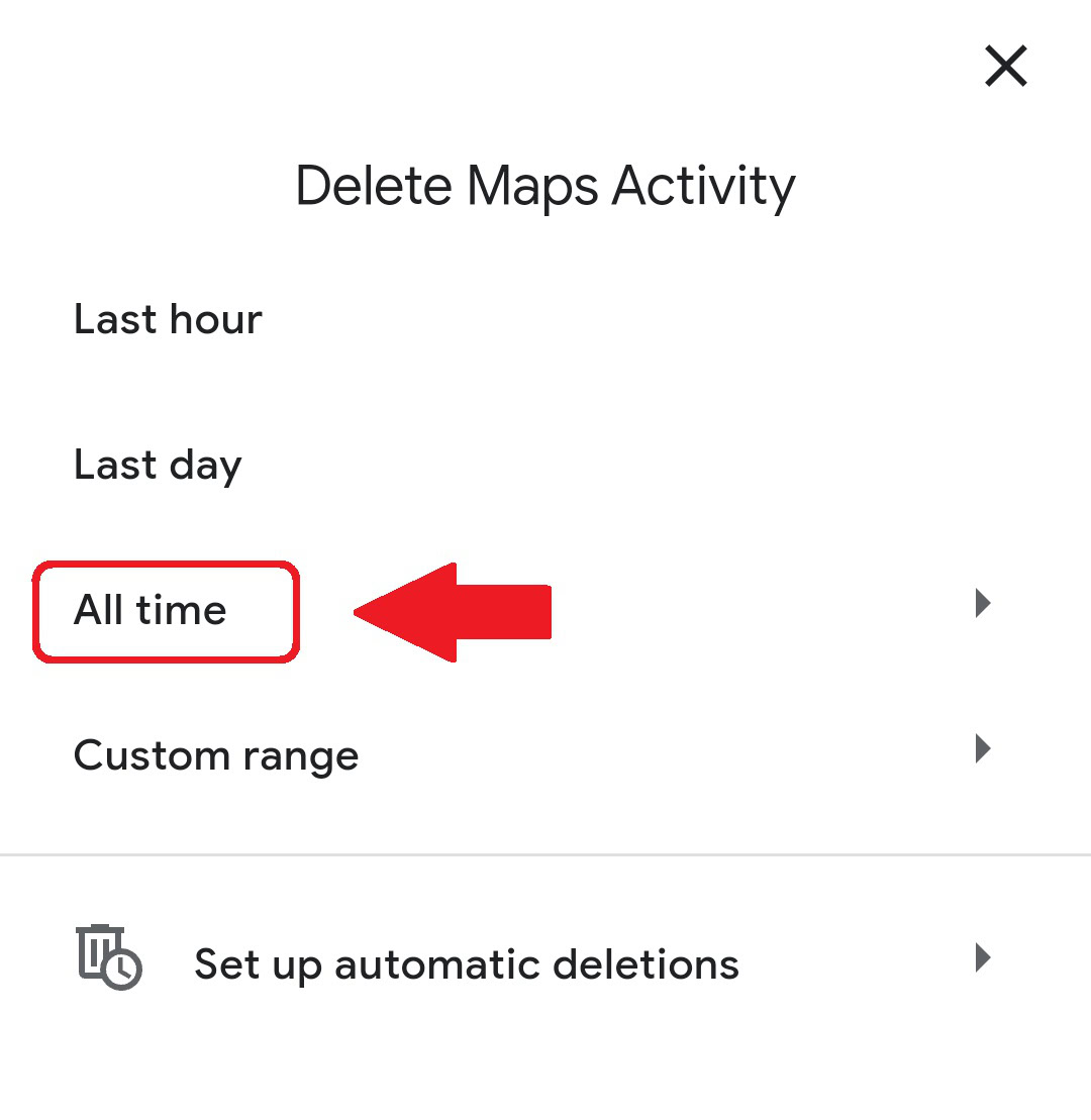 Delete Maps Activity