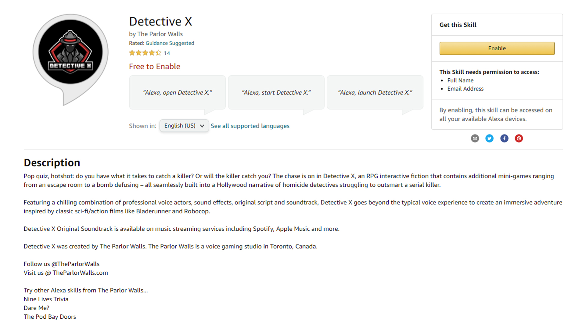 Detective X for Alexa