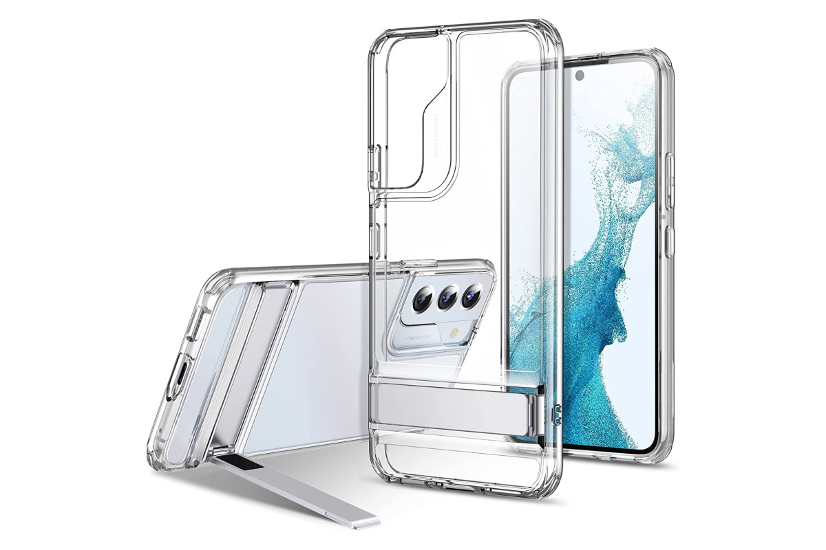 ESR Metal kickstand Galaxy S22 clear case