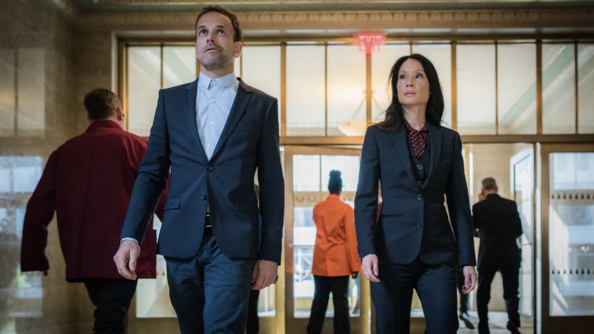 Jonny Lee Miller and Lucy Liu as Holmes and Watson in Elementary