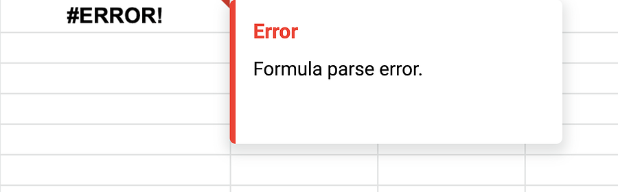 Errores de análisis de fórmulas Qué son Cómo solucionarlos