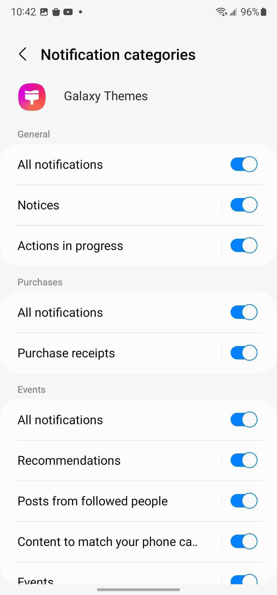Galaxy Themes settings for turning off ads 4