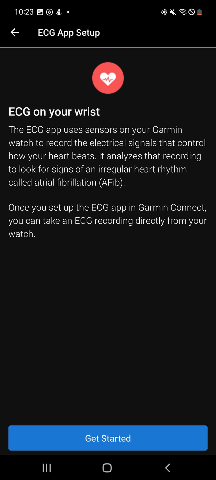 Garmin Connect App ECG Get Started