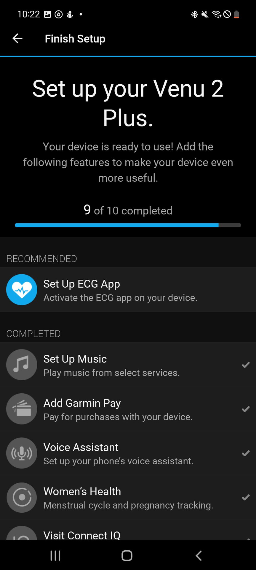 Garmin Connect App Set Up ECG