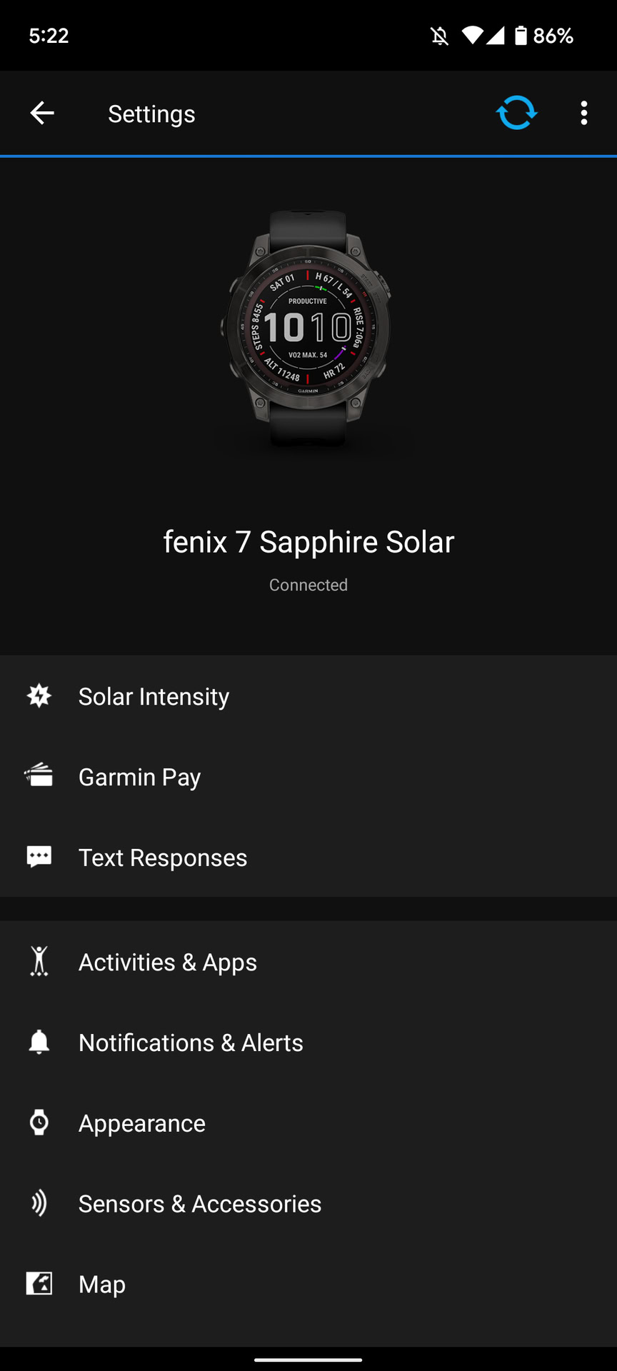 Garmin Fenix 7 review Sapphire Solar device page Garmin Connect