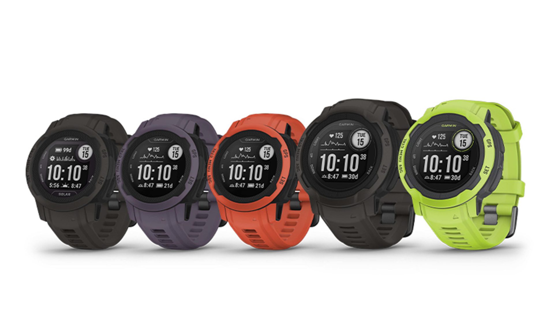 A product image depicts the Garmin Instinct 2 series standard edition devices including both the 2 and 2S sizes.