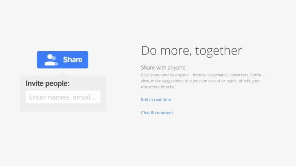 Google Docs share and collaborate