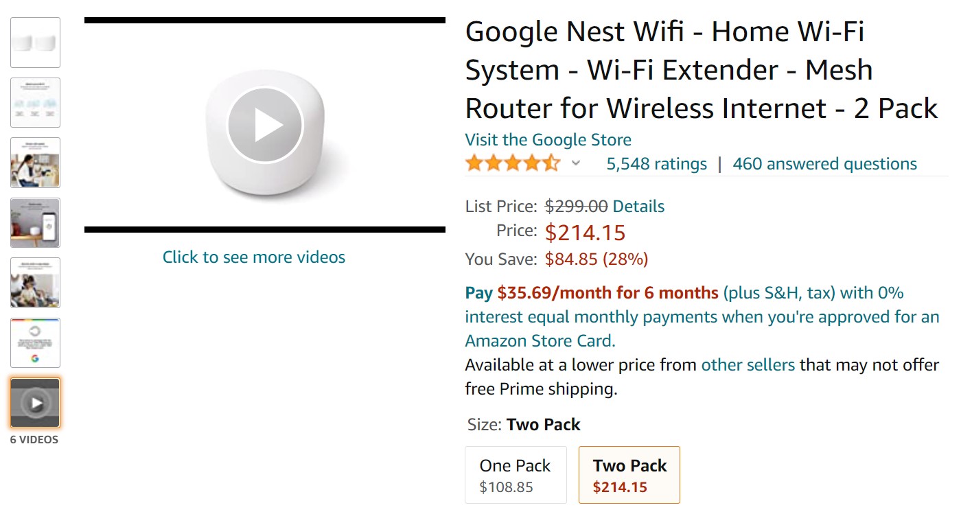 Google Nest Wifi Home Wi Fi System 2 Pack Amazon Deal