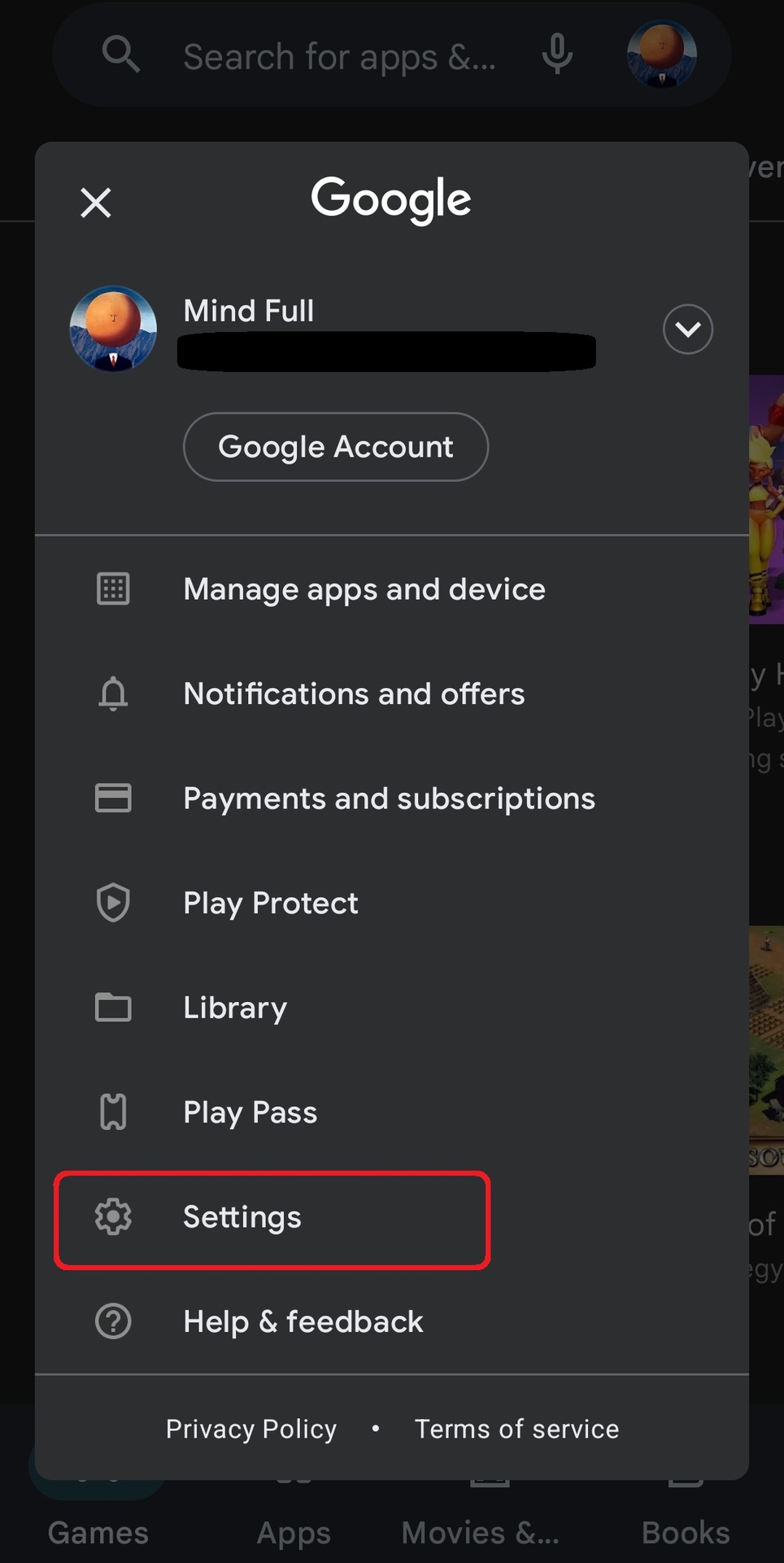How to change country in google play