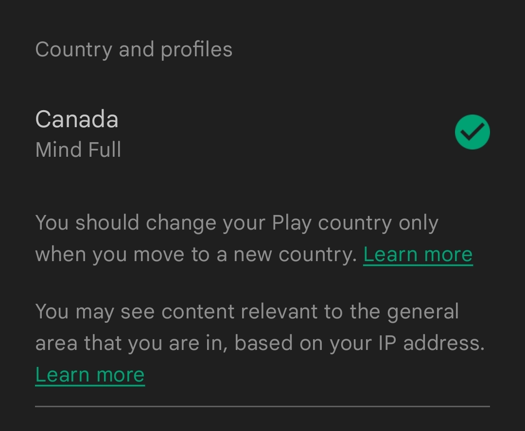Google Play Store country mobile