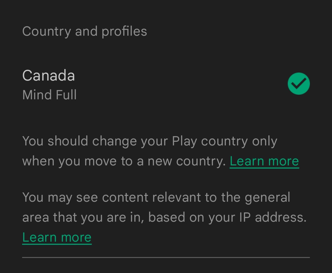 Google Play Store country mobile