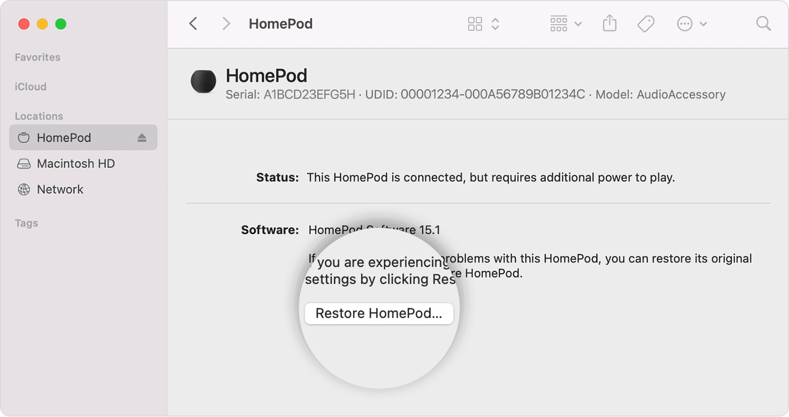 HomePod macOS Reset