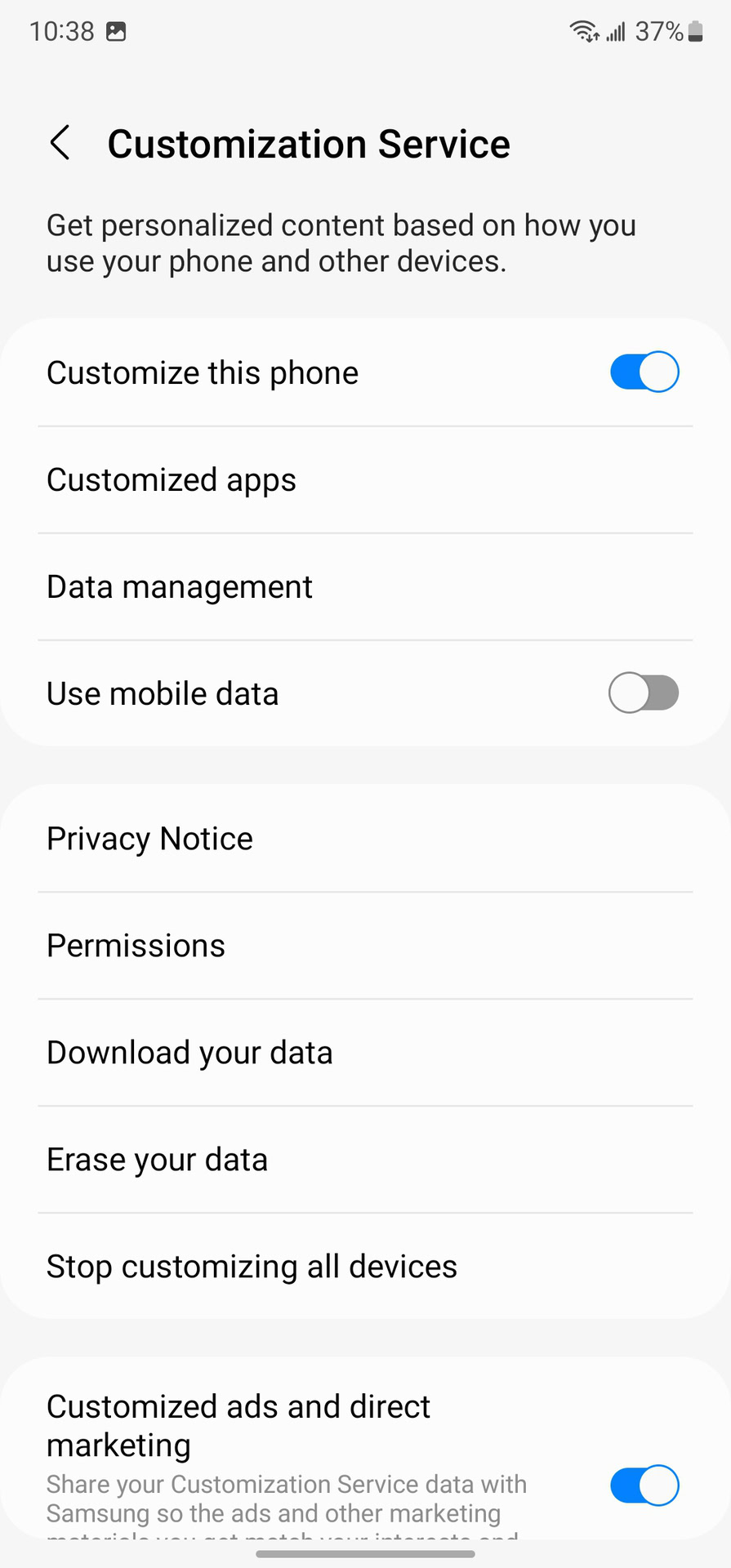 How to disable personalized Samsung ads screenshots 2