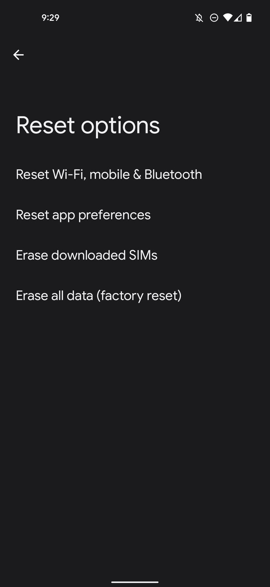 How to reset network settings on Android 3