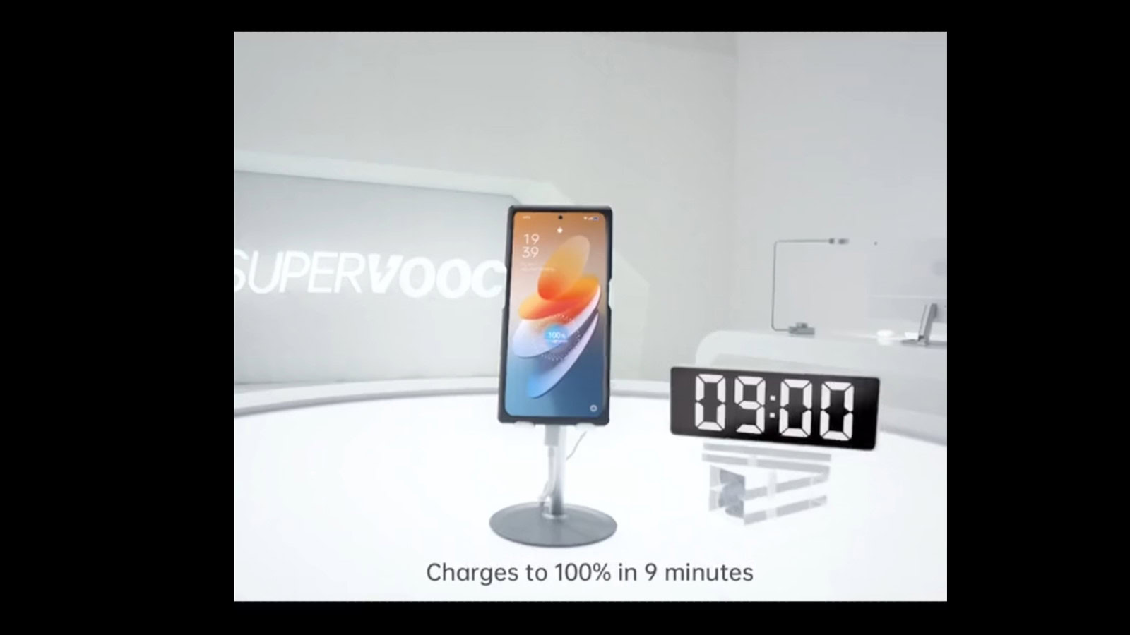 A screenshot of a video showing 240W charging tech.
