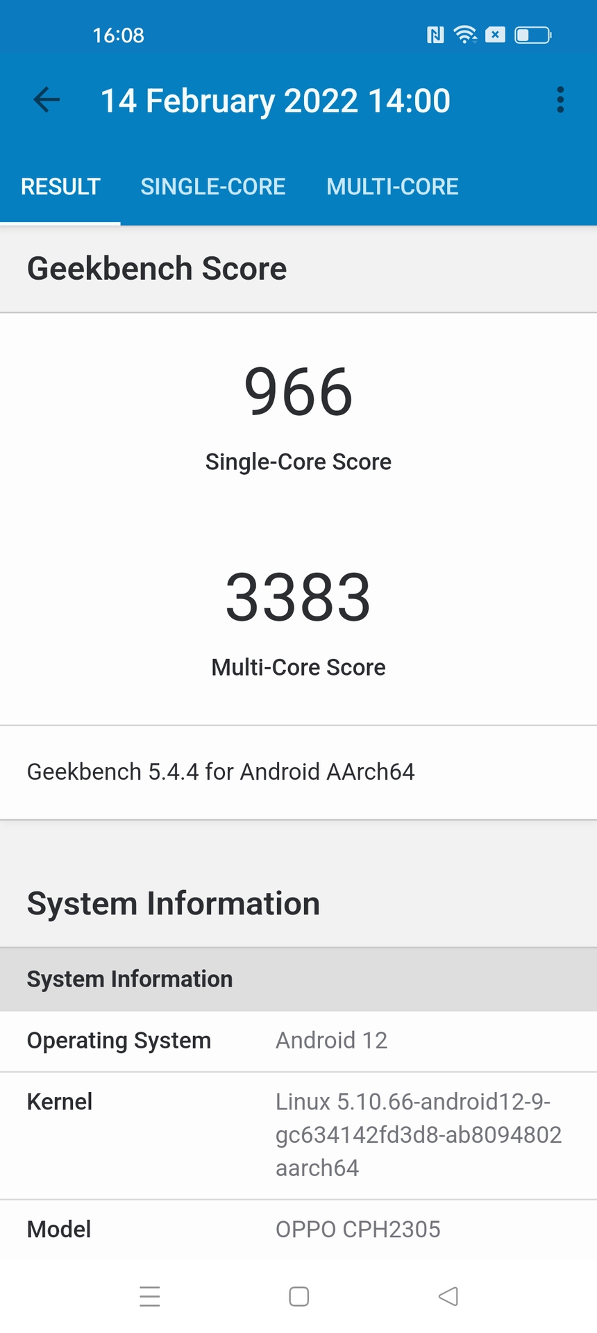 Oppo Find X5 Pro Geekbench 5