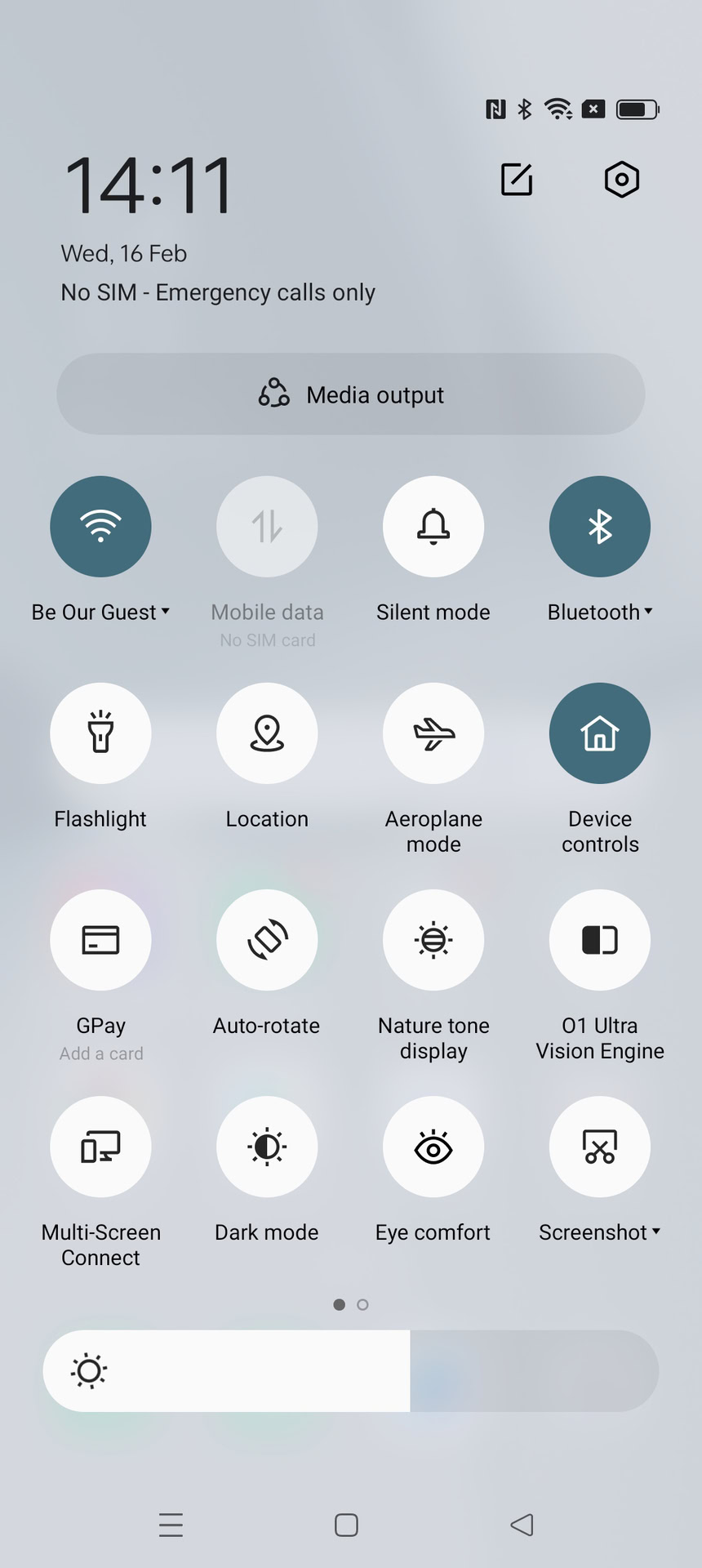 Oppo Find X5 Pro Quick Settings Menu