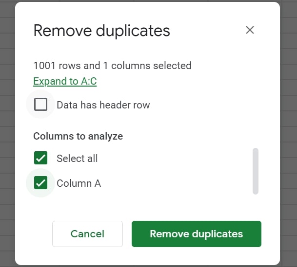 Remove all duplicates