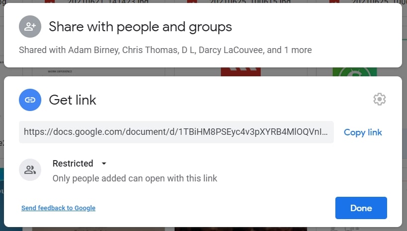 Restrict link sharing