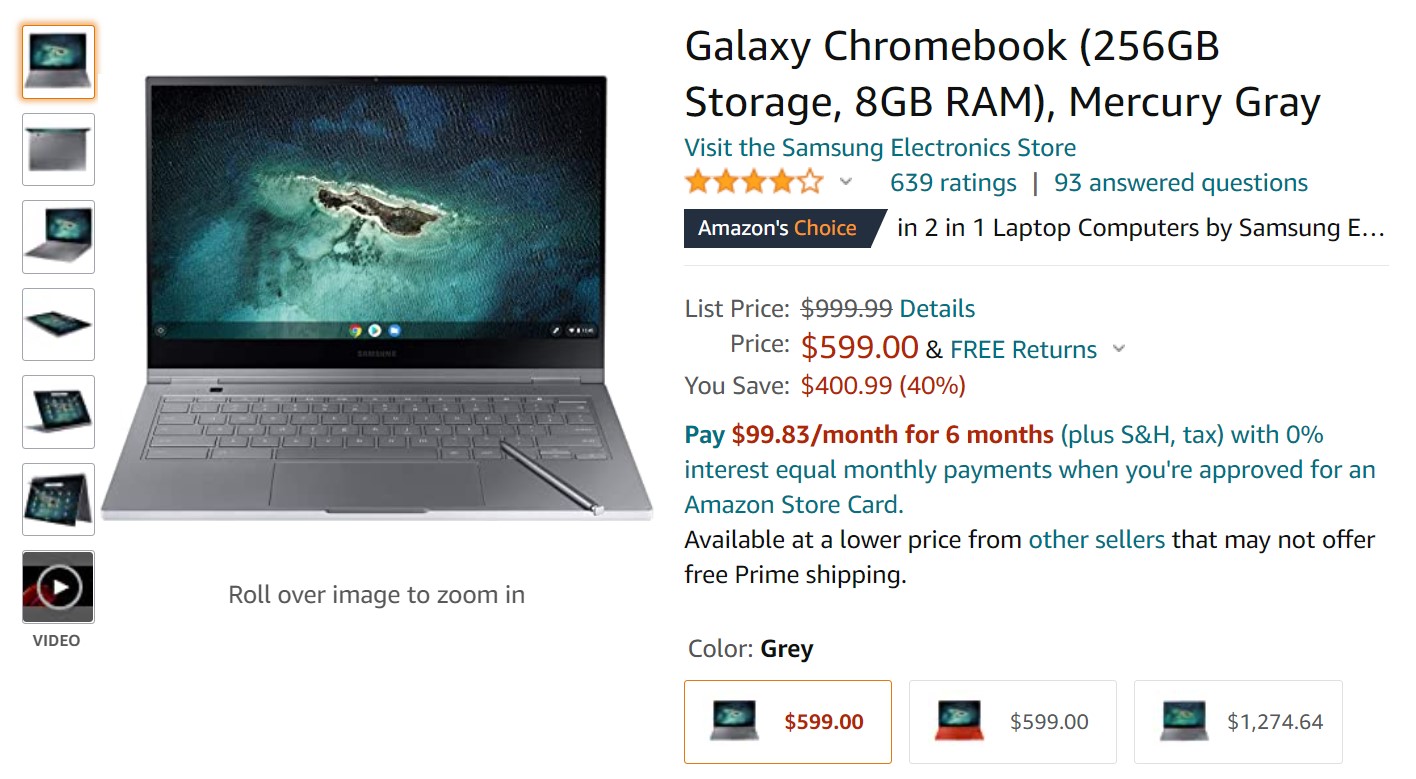 Samsung Galaxy Chromebook Amazon Deal