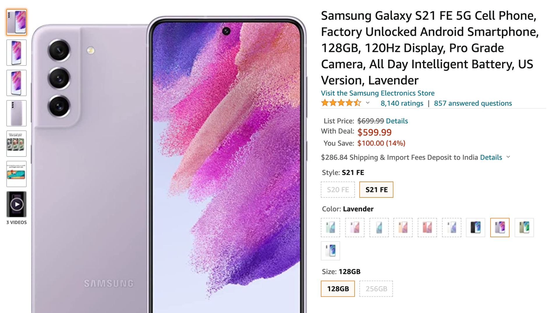 Samsung Galaxy S21 FE Amazon Deal