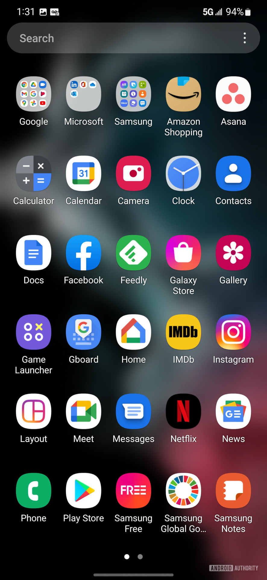 Samsung Galaxy S22 Plus software App drawer