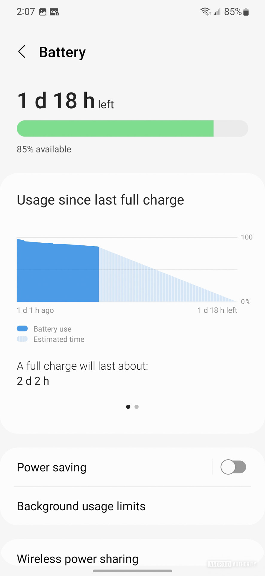 Samsung Galaxy S22 Plus software Battery usage