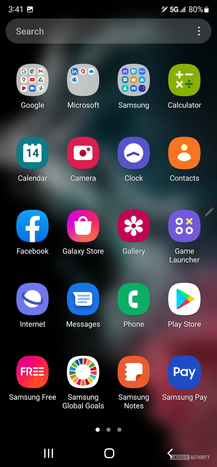 Samsung Galaxy S22 Ultra software App drawer