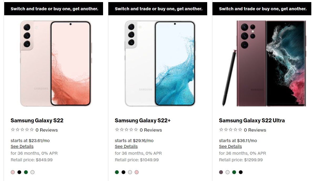 Samsung Galaxy S22 Verizon Deals