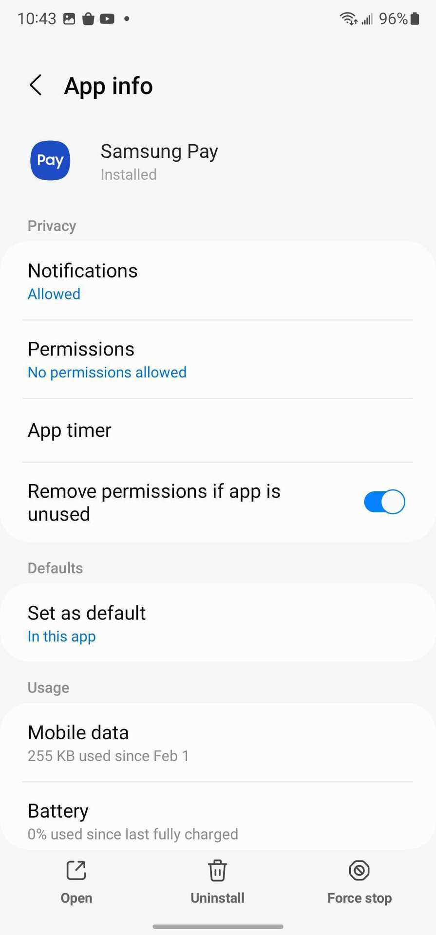 Samsung Pay settings for turning off ads 2