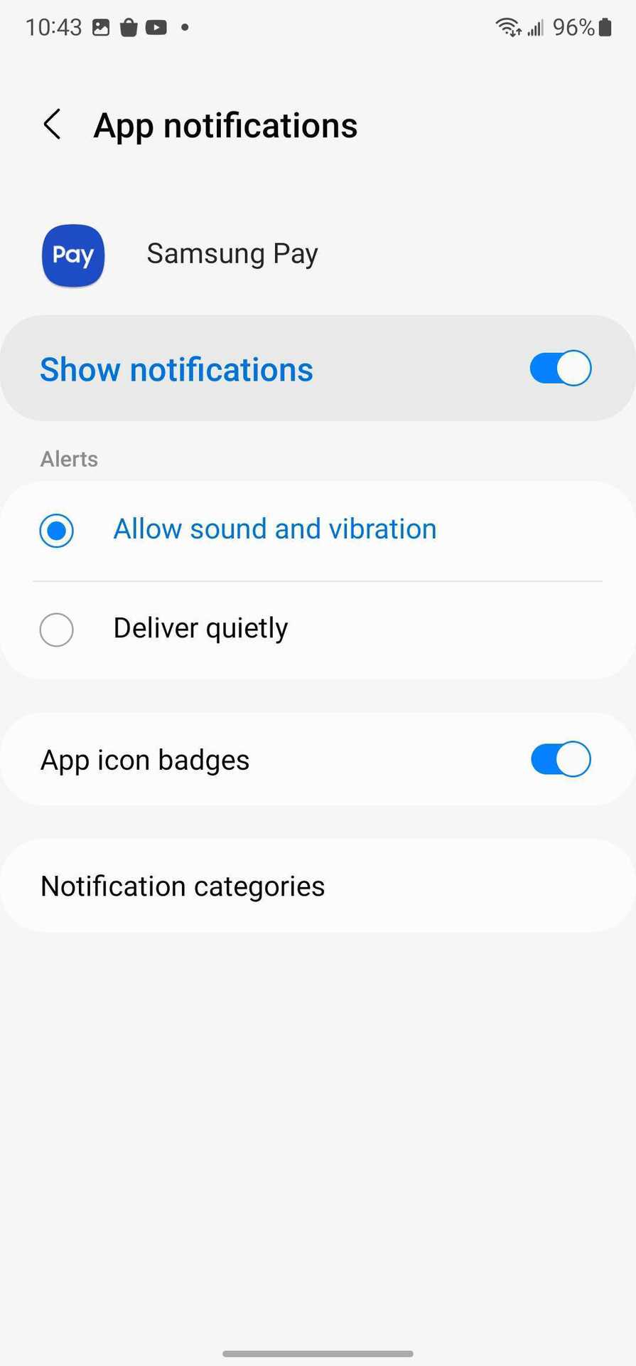 Samsung Pay settings for turning off ads 3