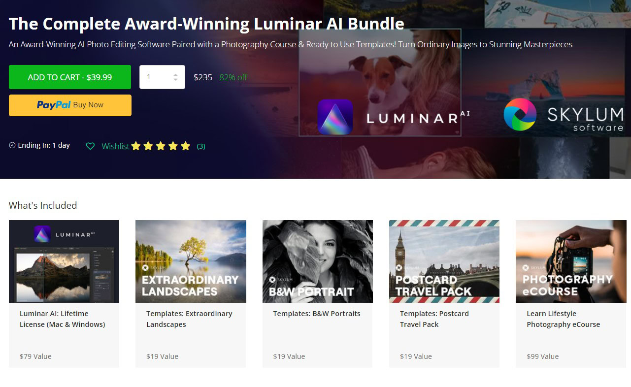 The Complete Award Winning Luminar AI Bundle Deal