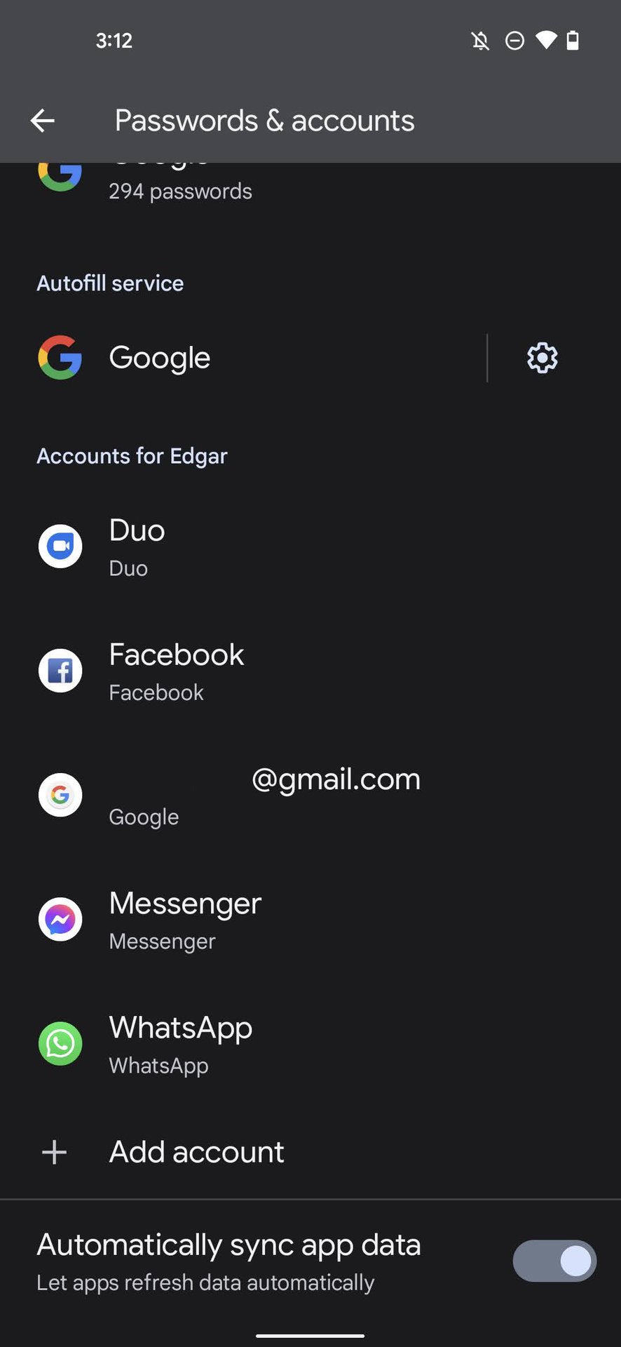 Turn on Google Contacts sync on Android 2