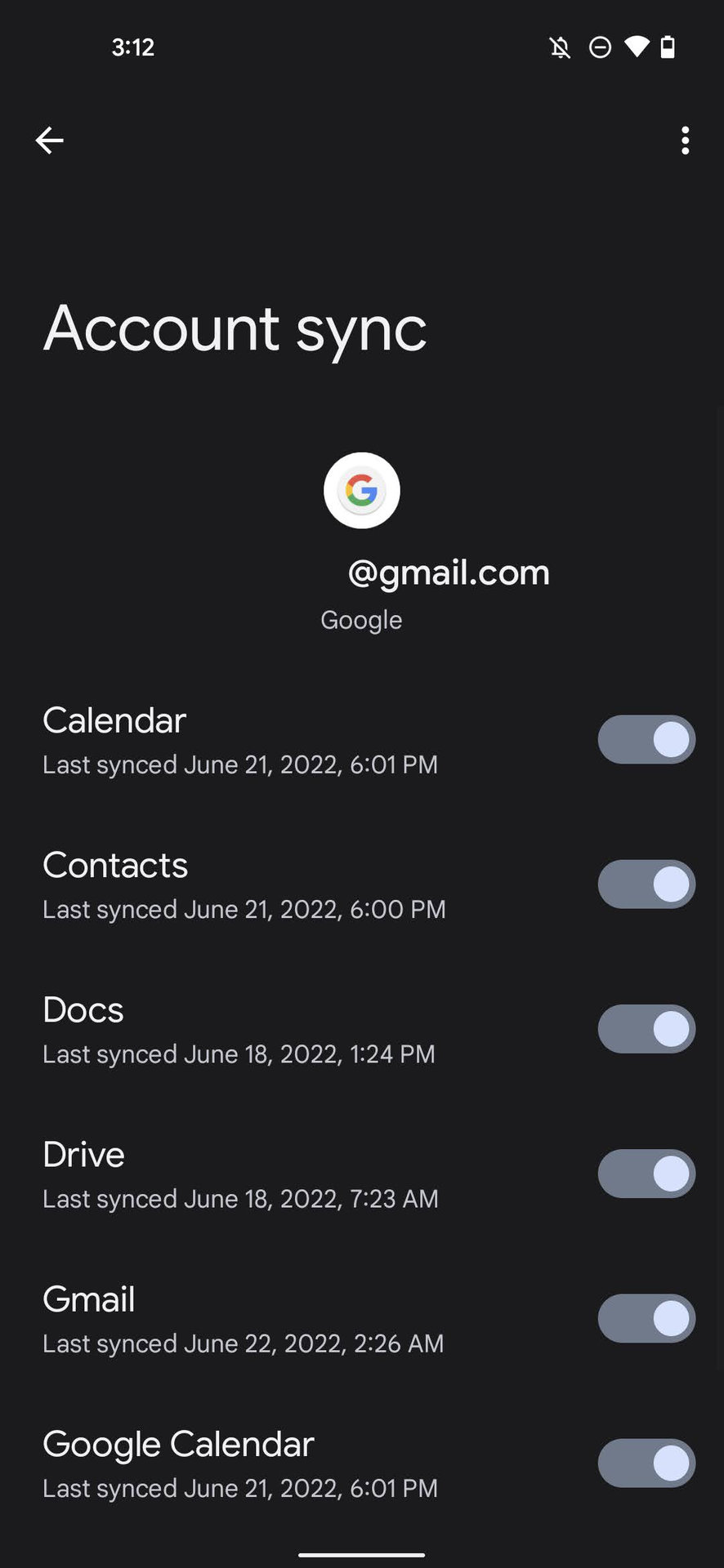 Turn on Google Contacts sync on Android 4