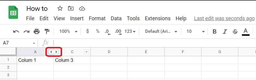 Unhide column sheets